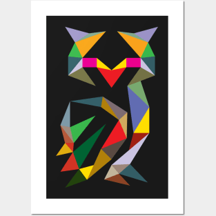 Geometric Owl Posters and Art